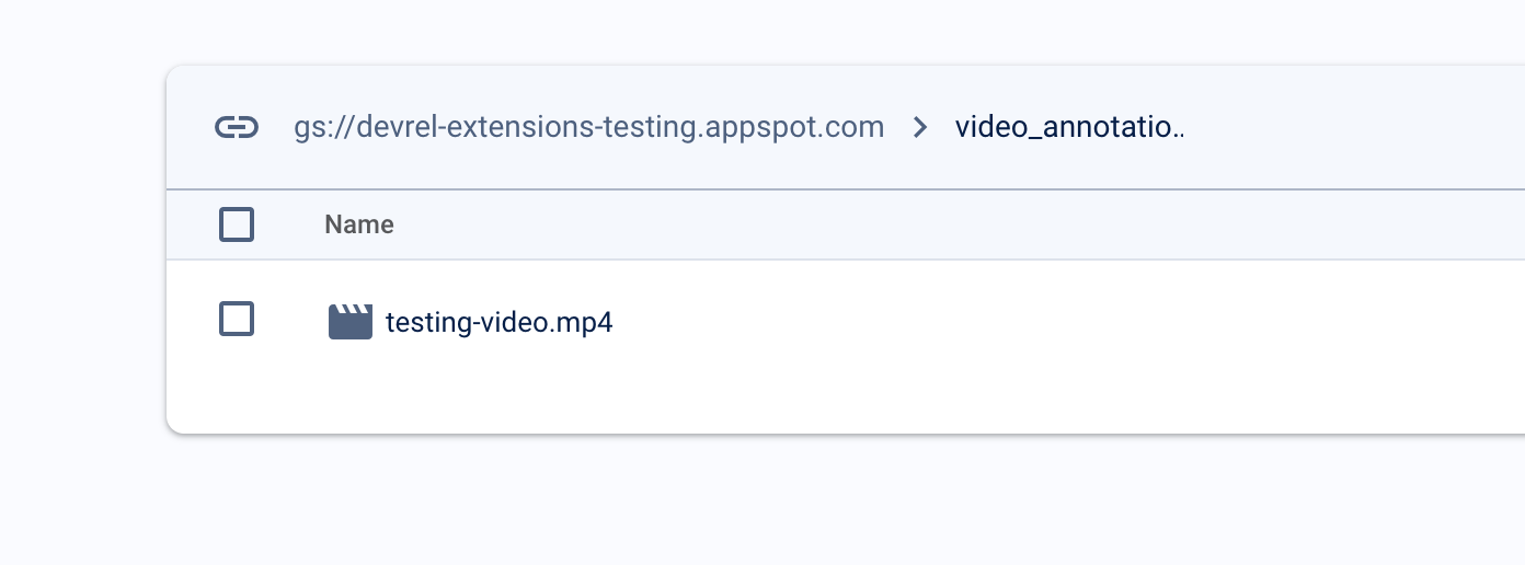Firebase Cloud storage showing a video is uploaded 
