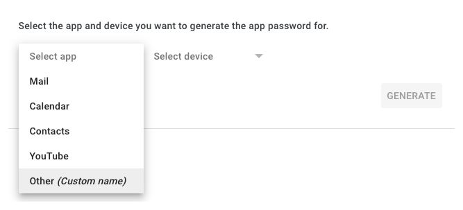Create an application password